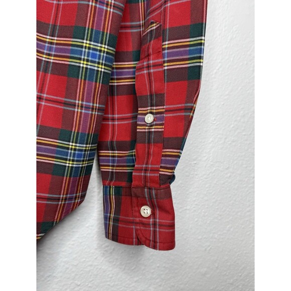 Vintage Polo Ralph Lauren Red Green Plaid Tartan Plaid Button Down Shirt Small - Picture 12 of 16